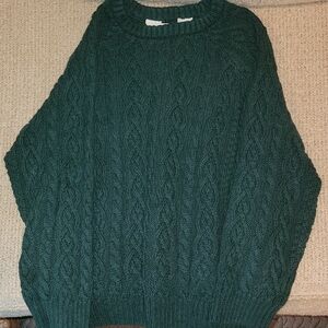 Green Cable Knit Sweater